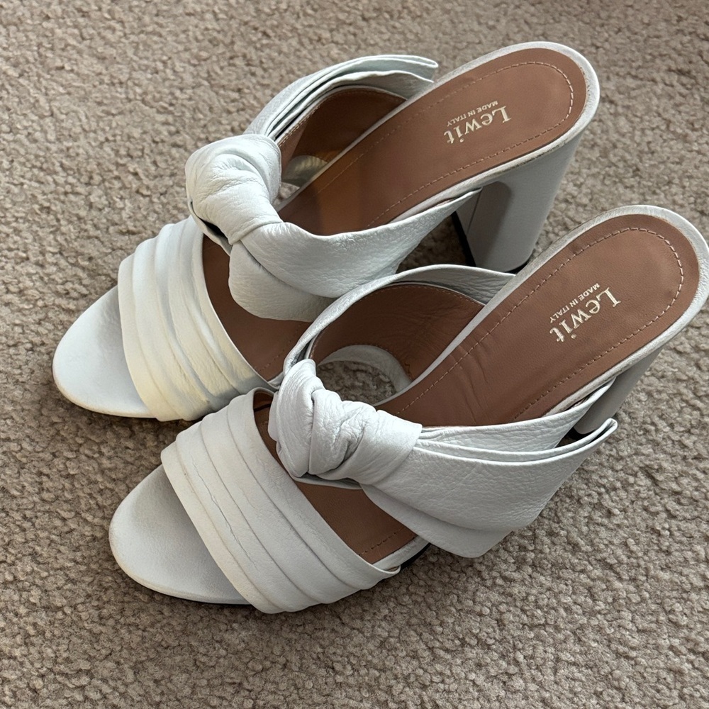 Lewit Leather White Knotted Heels size 39